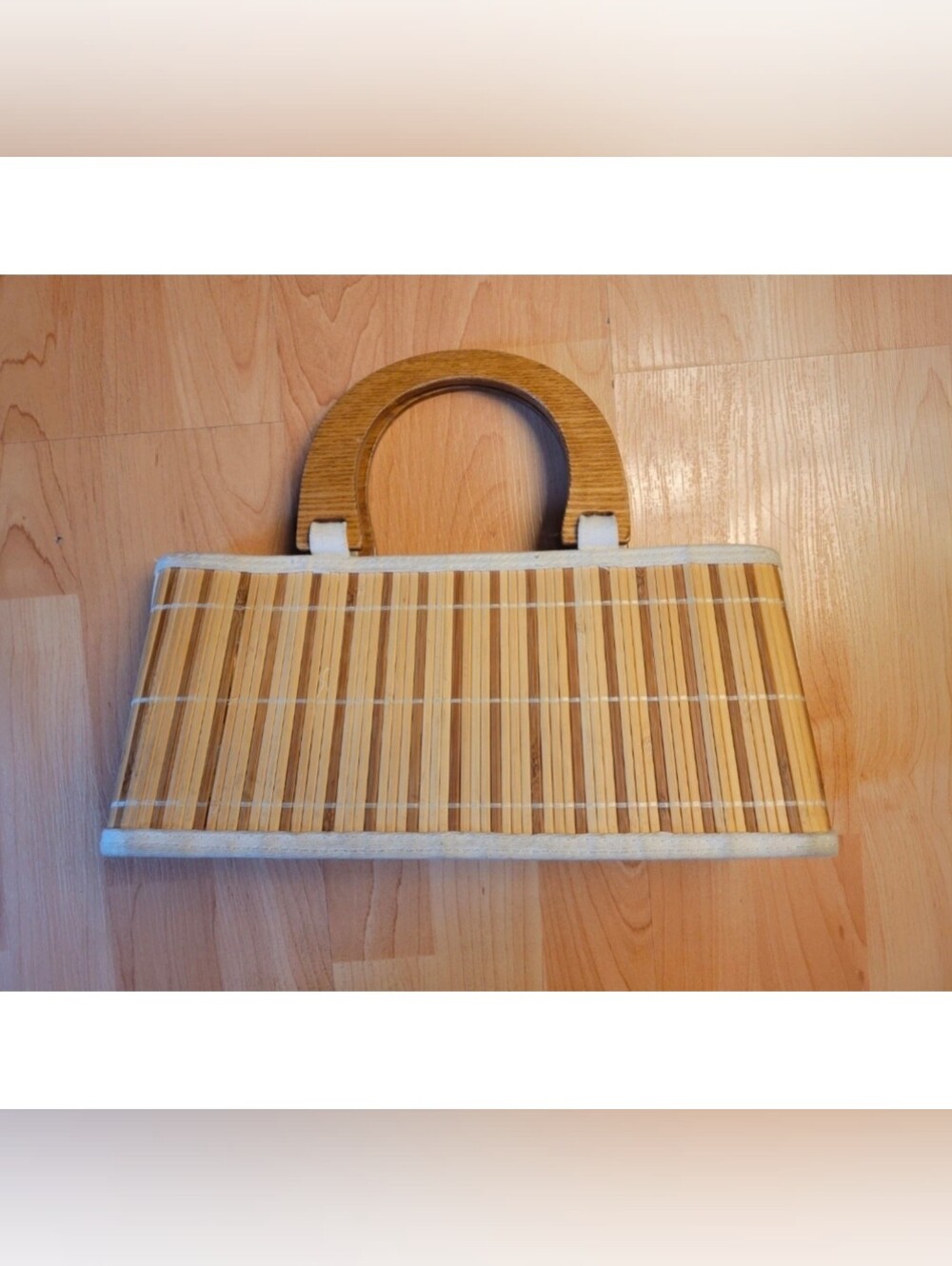Wood slat handbag